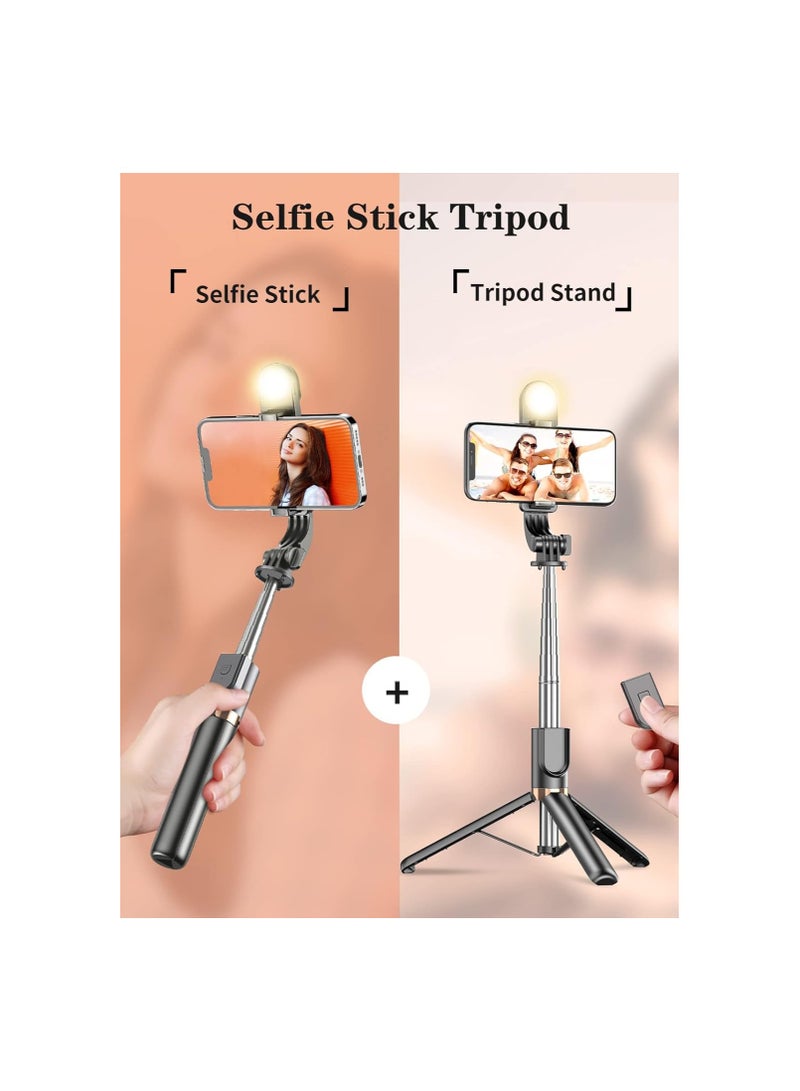Selfie Stick Tripod with Wireless Remote, Cellphone Selfie Stick Tripod with LED Fill Light, for iPhone - Image 2
