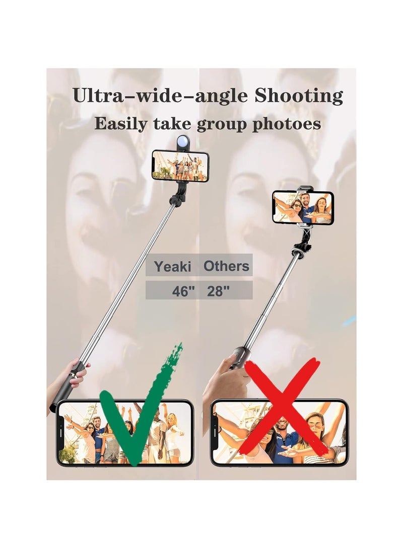Selfie Stick Tripod with Wireless Remote, Cellphone Selfie Stick Tripod with LED Fill Light, for iPhone - Image 3