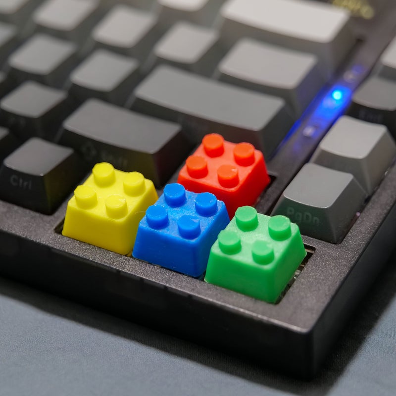 4pcs Colorful Green Building Block Keycaps 3D Modular Gaming Desk Accessory Mechanical Keyboard Extension Vibrant Colors - Image 5