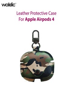 Apple AirPods 4 Premium Leather Protective Case Cover For Apple AirPods 4 (Front LED Visible) | Shockproof Full-Body Protective Case Cover for Apple AirPods 4 with Keychain (Airpods Not Included) - Camouflage - pzsku/Z372BAD5AEAB9C71F2FA1Z/45/_/1734178294/8a251943-afb8-4a2b-b77d-ee92e2008cc0