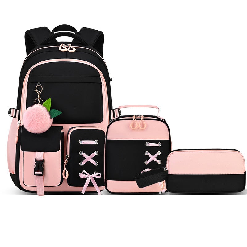 School Backpack 3-Piece Set for Girls, Large Capacity Lightweight Anti-Gravity Student Backpack - Image 5