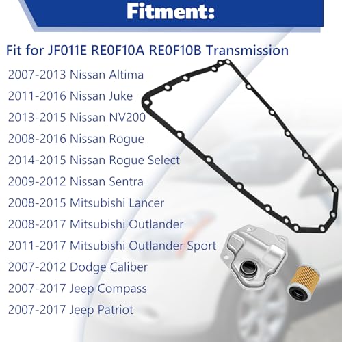 QFISH JF011E CVT Transmission Filter Kit Fit for Nissan Altima Juke NV200 Rogue Sentra Mitsubishi Lancer Outlander Jeep Compass Dodge Patriot Caliber Replace 31728-1XF03 31728-1XF0A 31728-1XF02 5191890AA - Image 3