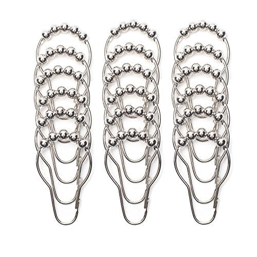 BeGrit BeGrit 18 Piece Set Rustproof Shower Curtain Rings Hooks for Bathroom Shower Rod  - Image 1