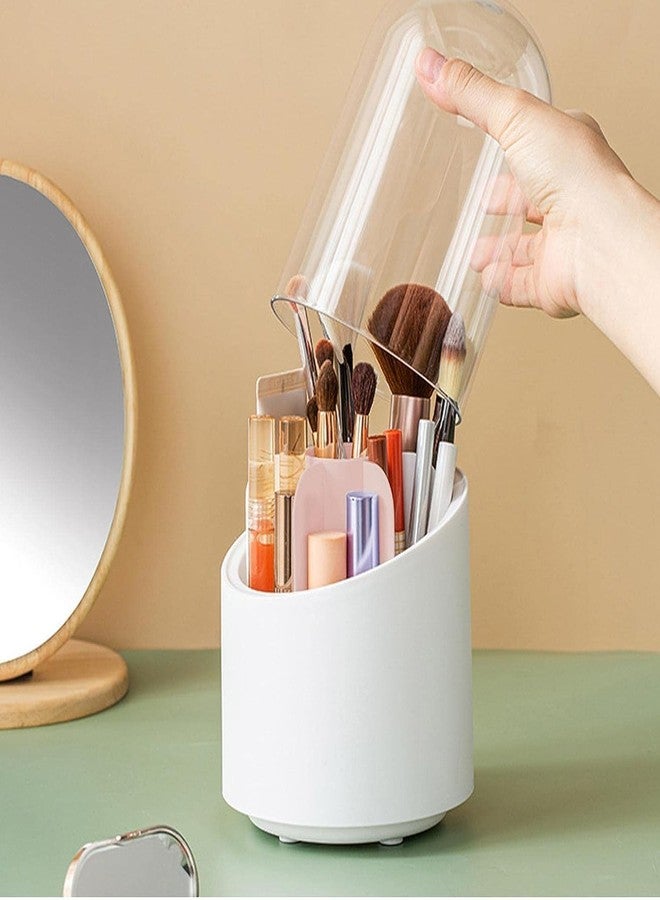 JAPTI Cosmetic Makeup Brush Storage Holder 360° Rotating Dust-proof Organiser Lipstick Pen Storage Box Stand for Dressing Table(1pcs/multi color) - Image 1
