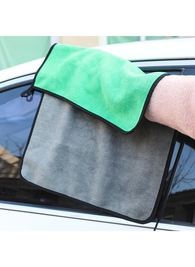 Generic Pack Of 3 Car Drying Microfiber Towel-Yellow+Blue+Green-30*40cm-Microfiber Cleaning Cloth for Car,Thick Micro Fiber Towel Dish  - Image 4