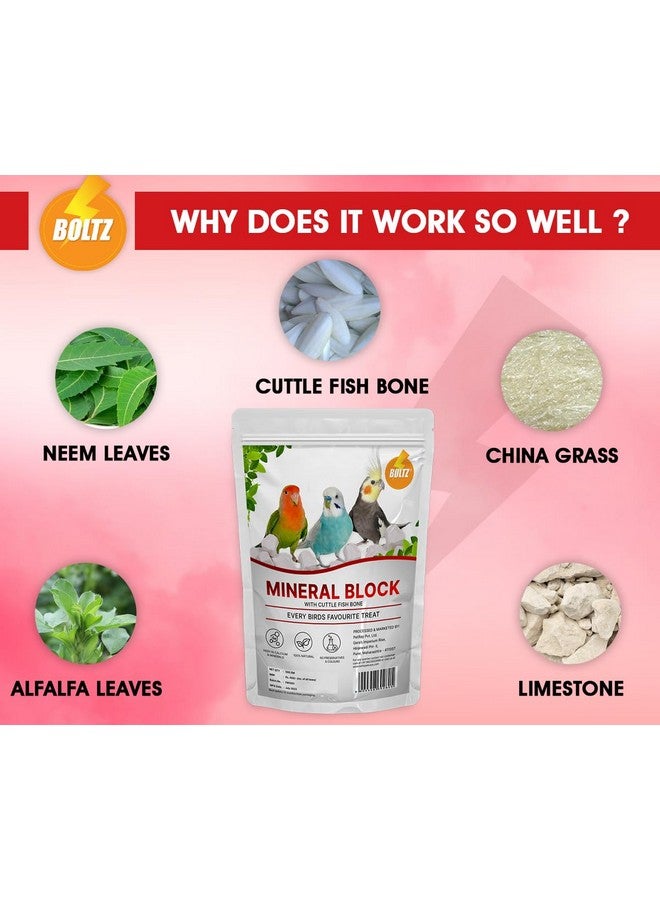 Boltze كتلة معدنية طبيعية لجميع مراحل الحياة مع عظمة الحبار 250 جرام للطيور - Image 3