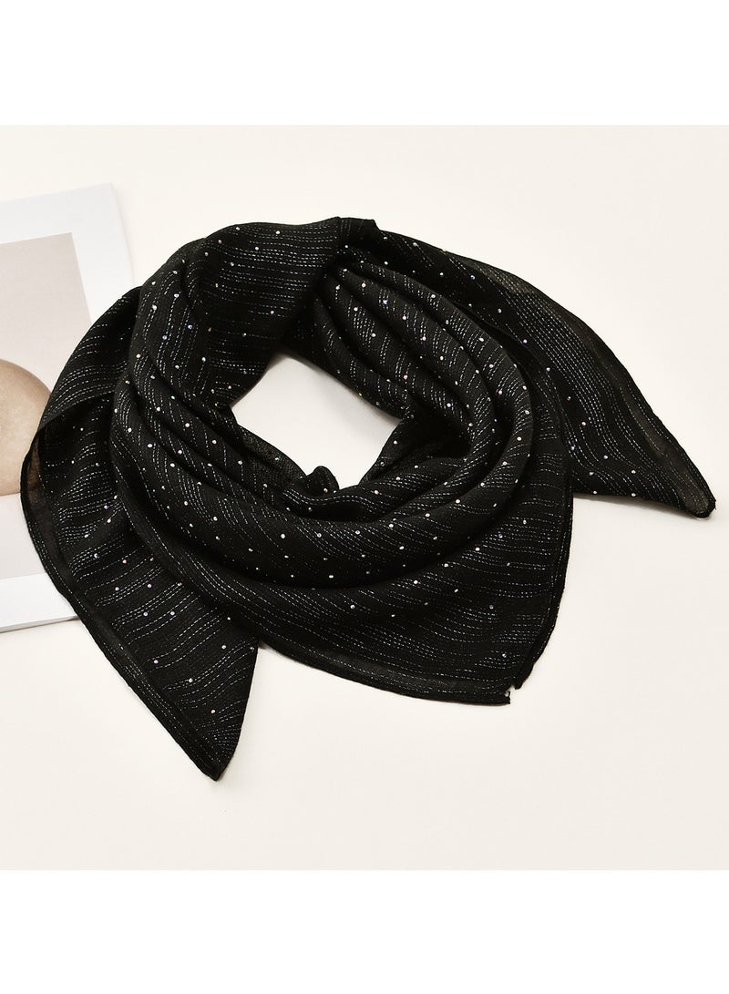 Satin Large Square Head Scarf for Women Hijab Head Scarf Lightweight Shimmer Scarves Crepe Wedding Shawl and Wrap - Image 2