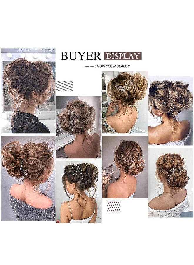 HMD مجموعة 5 قطع من إكسسوارات الشعر المربوط الفوضوي للنساء مع رباط مطاطي (بني داكن) - Image 5