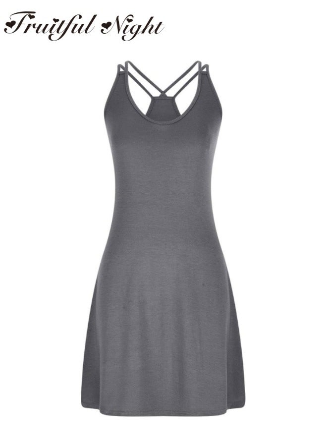 Fruitful Night - Women's V Neck Sleeveless Nightgown - Image 1