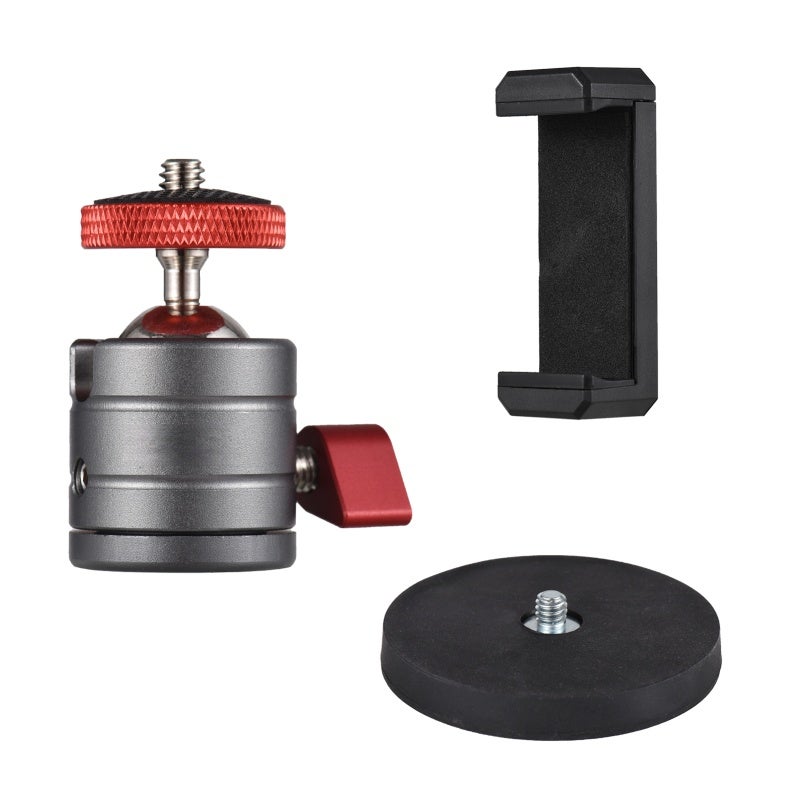 ANDOER Mini Ball Head 360° Rotatable Ballhead Tripod Mount Aluminum Alloy with Magnetic Base Phone Holder Replacement for iPhone 14/13/12/11 Huawei Samsung Smartphone - Image 1