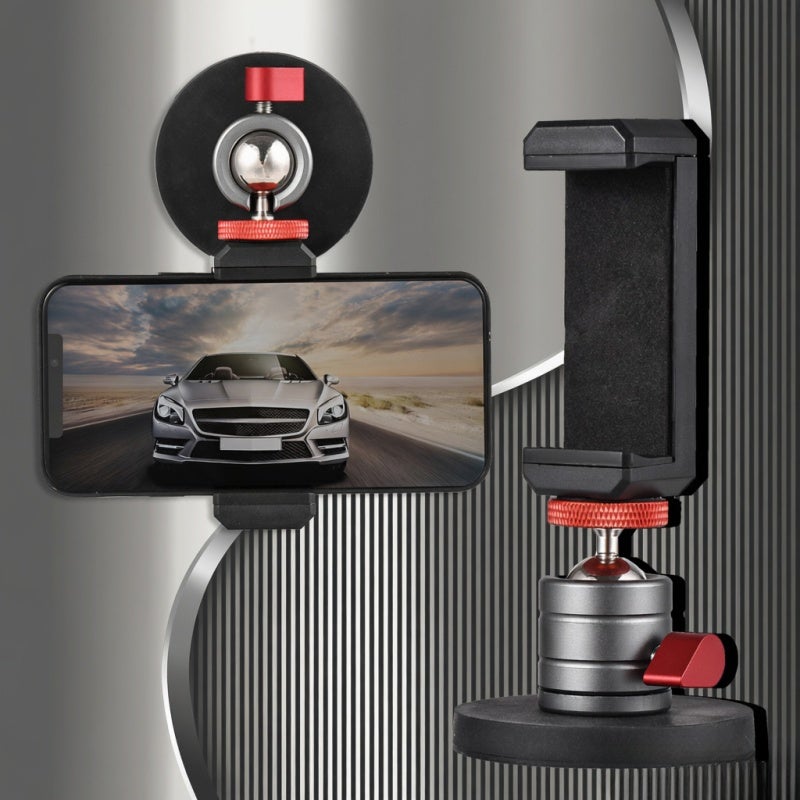 ANDOER Mini Ball Head 360° Rotatable Ballhead Tripod Mount Aluminum Alloy with Magnetic Base Phone Holder Replacement for iPhone 14/13/12/11 Huawei Samsung Smartphone - Image 3