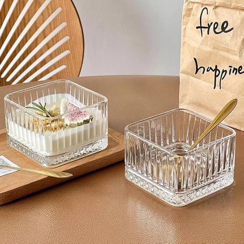 bellemax Glass Serving Deep Squer Bowls 4 Inch Set of 6 for Kitchen,Salads Bowls, Dipping Bowls, Serving Bowl for Snack, Spices, Dipping, Creams, Salads, Dessert, Rice, Microwave Safe (BX-05) - Image 3
