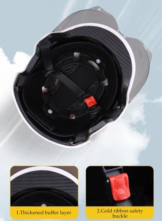 خوذة دراجة نارية، خوذة سكوتر مع نظارات أمان، خوذة موبايد للكبار، المراهقين، الرجال، النساء (أسود) - Image 5