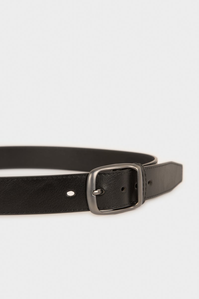 DeFacto Black Man Man Oval Buckle Faux Leather Casual - Image 2