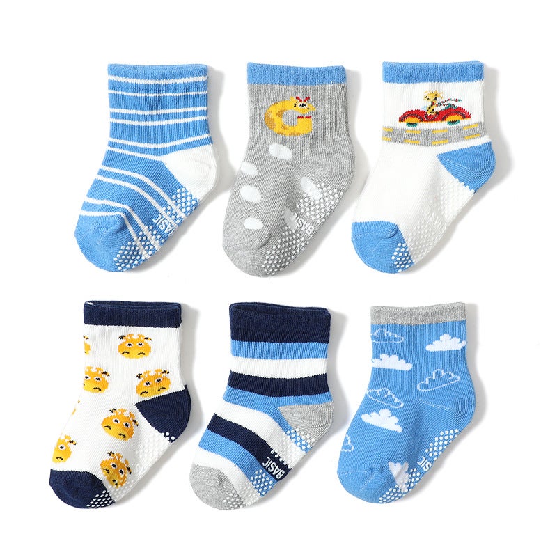 2020 autumn and winter new non-slip floor socks boys indoor toddler socks anti-fall socks cartoon children's socks KB131(12 pairs/group) Please take multiples of 12 14-16(recommended 3-5 - Image 4