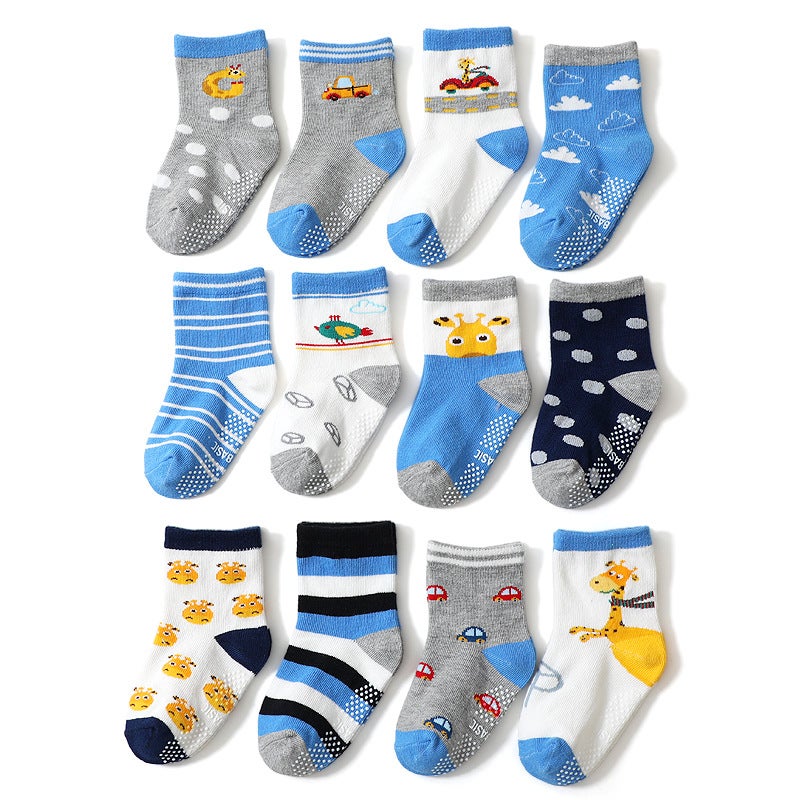 2020 autumn and winter new non-slip floor socks boys indoor toddler socks anti-fall socks cartoon children's socks KB131(12 pairs/group) Please take multiples of 12 14-16(recommended 3-5 - Image 2