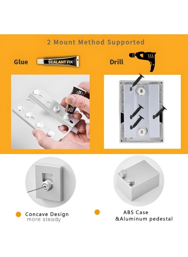 Retractable Clothesline,4.2m Wall Mounted Adjustable Stainless Steel Clothes Line, Laundry Line with Aluminum Alloy Bracket, Clothesline for Indoor Outdoor Bathroom Balcony (Silver) - Image 4