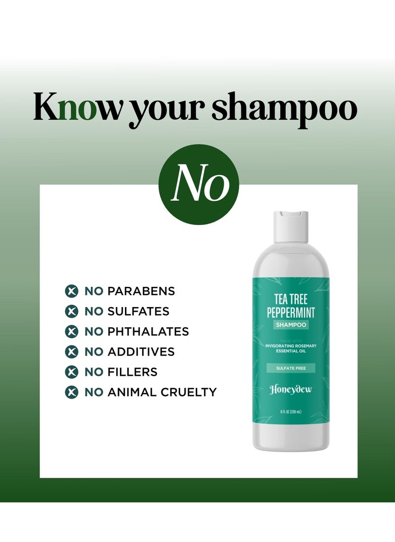 Honeydew - Invigorating Tea Tree Mint Shampoo - Rosemary Mint Shampoo for Oily Hair with Tea Tree Oil for Hair - Aromatherapy Clarifying Shampoo for Build Up Dry Scalp and Flakes with Essential Oils for Hair - Image 1