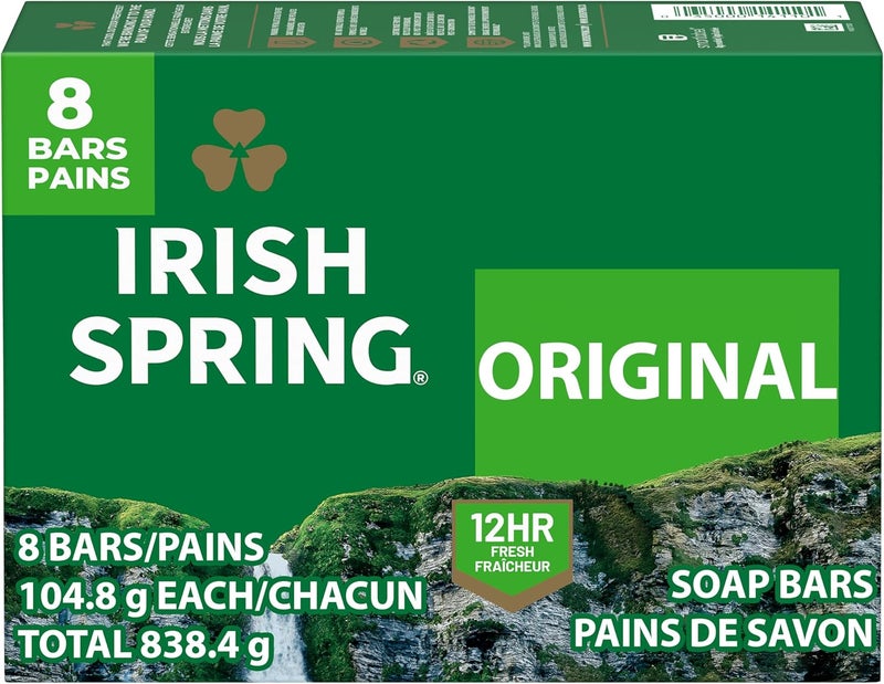 Irish Spring Original Deodorant Soap Bars - 8 Count (3.7 oz each) - Image 1