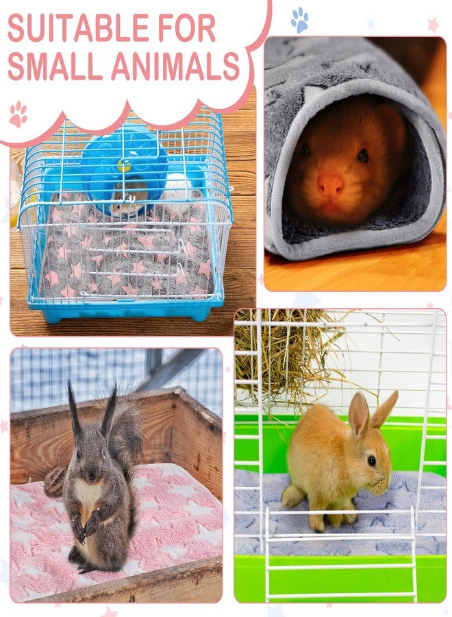 Reginary 4 Pcs Waterproof Guinea Pig Blankets Washable Small Animal Fleece Bedding Absorbent Guinea Pig Cage Liners Reusable Pet Pee Pad Sleep Mat for Hamster Ferret(Cute Star Pattern,24 x 16 Inch) - Image 2