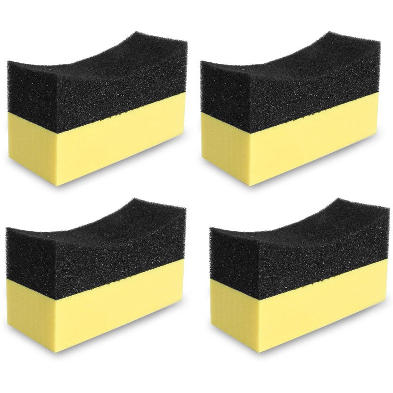 Uenhoy 4 Pcs Tire Contour Dressing Applicator Pads Tire Dressing Shine Sponge Color Polishing Sponge Wax Buffing Pads for Car Class Painted Steel Porcelain - Image 3