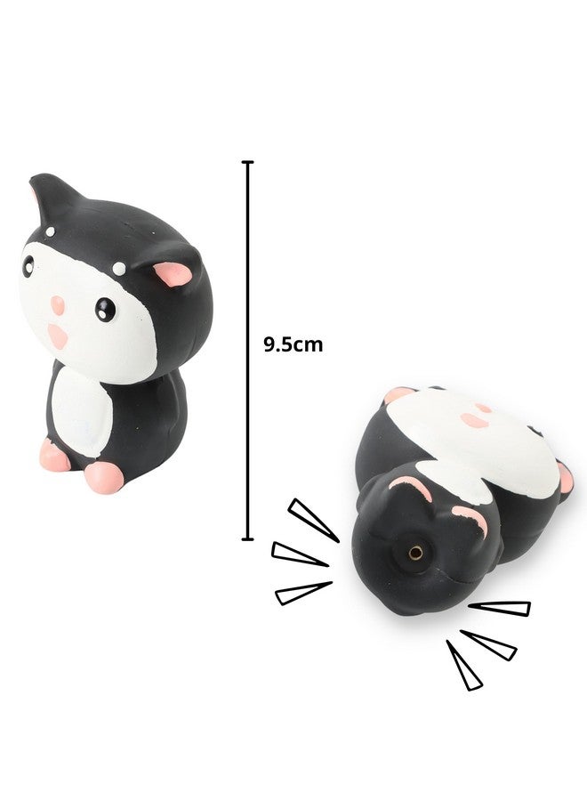 لعبة جرو مصنوعة من المطاط الطبيعي باللونين الأبيض والأسود (لعبة قطط) | مناسبة للجراء، والكلاب الصغيرة جدًا (0-10 كجم) | تصميم حيواني، لعبة آمنة للمضغ والإحضار (صغيرة) - Image 2