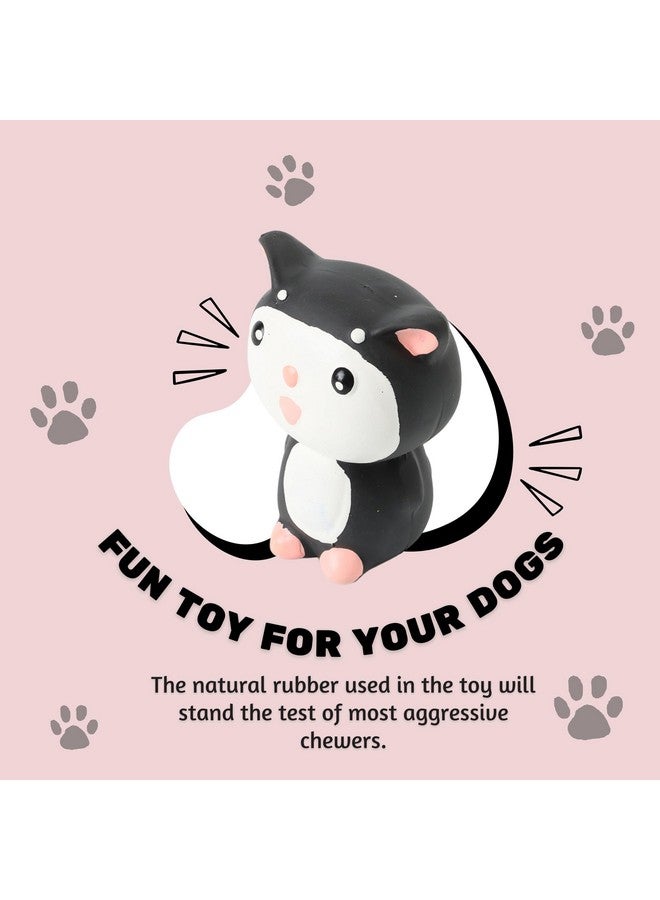 لعبة جرو مصنوعة من المطاط الطبيعي باللونين الأبيض والأسود (لعبة قطط) | مناسبة للجراء، والكلاب الصغيرة جدًا (0-10 كجم) | تصميم حيواني، لعبة آمنة للمضغ والإحضار (صغيرة) - Image 4