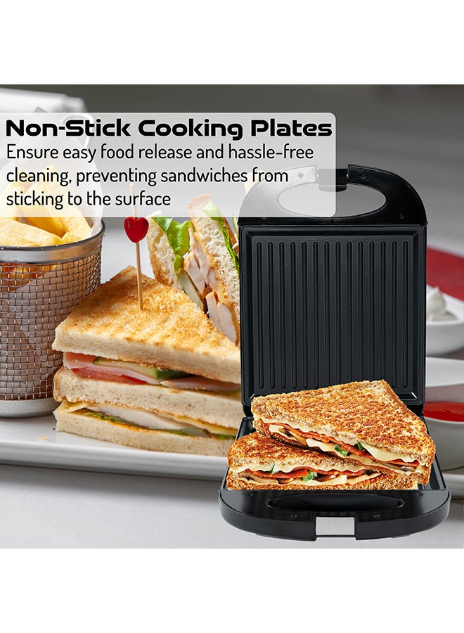 NIKAI 4-Slice Sandwich Maker And Toaster Combo, With Non-Stick Coating, Grill Plate, And Locking Mechanism, And Ready Cook Indicator Lights For Quick And Easy Dishes 4 Slices 1200 W NGT928A1 Black - Image 4