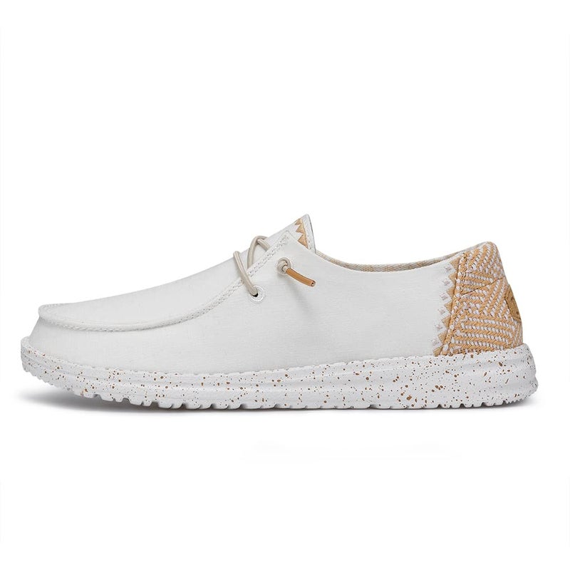 HEYDUDE Women's Wendy Chambray White Sand Size 9 | Womenâ€™s Shoes | Womenâ€™s Lace Up Loafers | Comfortable & Light-Weight - Image 2