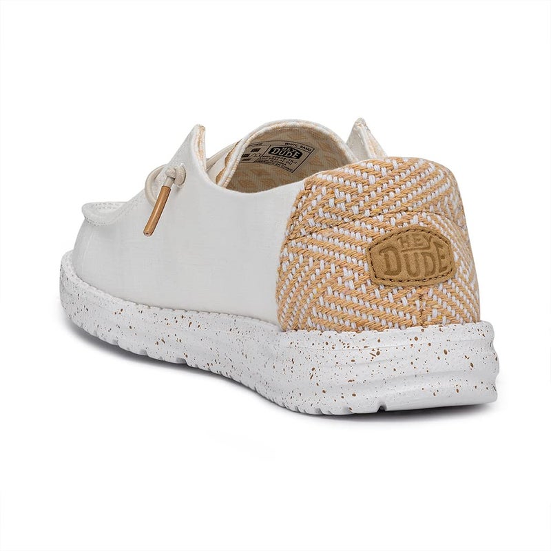 HEYDUDE Women's Wendy Chambray White Sand Size 9 | Womenâ€™s Shoes | Womenâ€™s Lace Up Loafers | Comfortable & Light-Weight - Image 5
