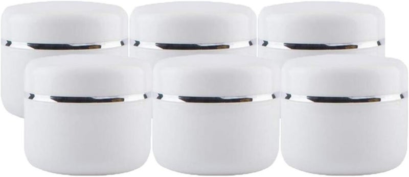 6pcs 250g/8oz White Plastic Jars Empty Cosmetic Jars Refillable Round Containers with Dome Lid for Cosmetic Lotion Cream