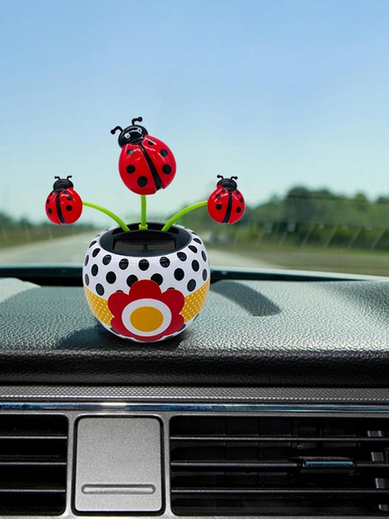 AUDBUA 2PCS Solar Dancing Flower Car Ornament, Solar Sunflower Shaking Head Dashboard Decoration, Solar Powered Dancing Toy for Car Dashboard Office Home Desk Decor - Image 4