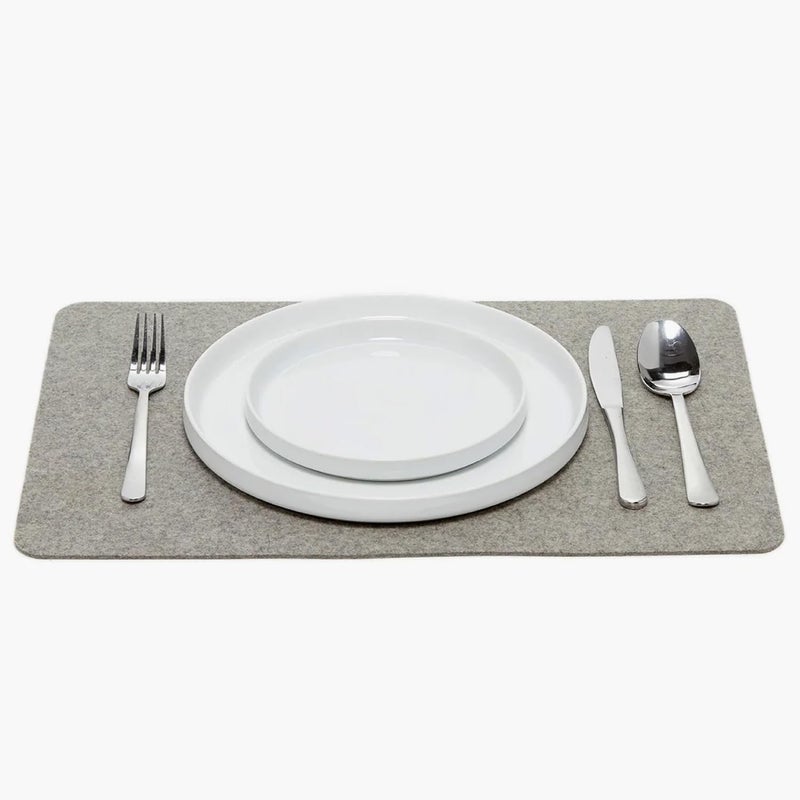 Graf Lantz  Merino Wool Rectangle Placemat  Granite 12 H x 18 W  3mm Merino Wool Felt Table Mat  Moisture Wicking  Odor Stain Heat  Dirt Resistant  Luxury Home Decor  Made in The USA