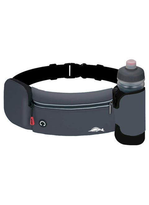Waterproof Utility Belt with Water Bottle Holder,  Running Belt Pack, Upgraded Running Water Bottle, Hydration Belt Pouch with Reflective for Running Hiking Cycling Climbing and for Phone, Grey