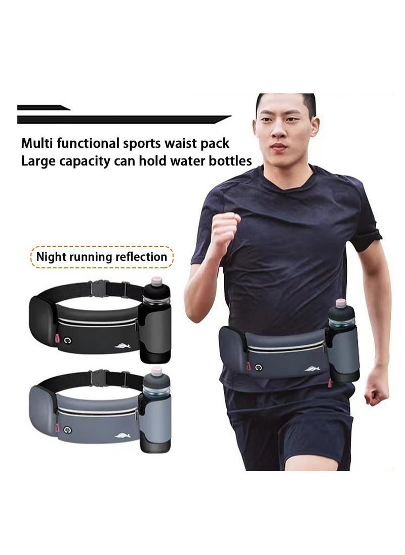 KASTWAVE - Waterproof Utility Belt with Water Bottle Holder,  Running Belt Pack, Upgraded Running Water Bottle, Hydration Belt Pouch with Reflective for Running Hiking Cycling Climbing and for Phone, Grey - Image 1
