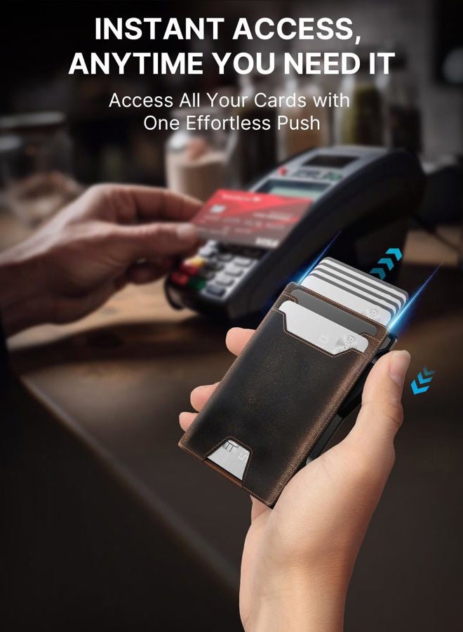 typecase محفظة للرجال: مانع RFID مع مشبك نقود جلد رفيع بيفولد نافذة هوية علبة بطاقات ذكية قابلة للظهور محفظة جيب أمامية مع صندوق هدايا، أسود مصقول، رفيع للغاية، محفظة قياسية - Image 3