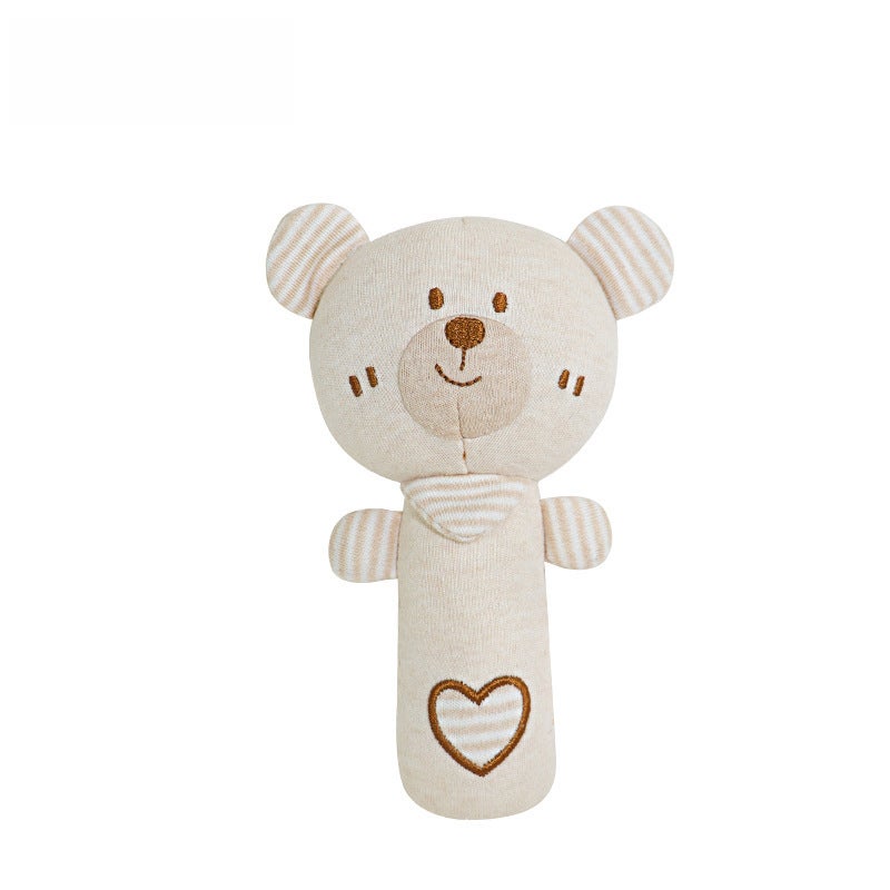 Organic Cotton Baby Rattle Set Soothing Chewable ToysBear organic cotton hand stick (bag) Bear organic cotton hand stick (bag)