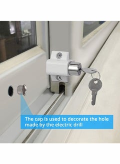 Y&D Sliding Door and Window Lock, Patio Catches Set, Bolt Security Locks with Universal Keys for Home Office Classroom (White 2Pcs)  - Image 5