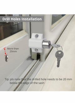 Y&D Sliding Door and Window Lock, Patio Catches Set, Bolt Security Locks with Universal Keys for Home Office Classroom (White 2Pcs)  - Image 2