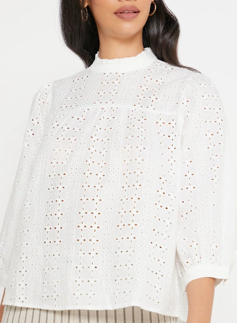 Object High Neck Puff Sleeve Top