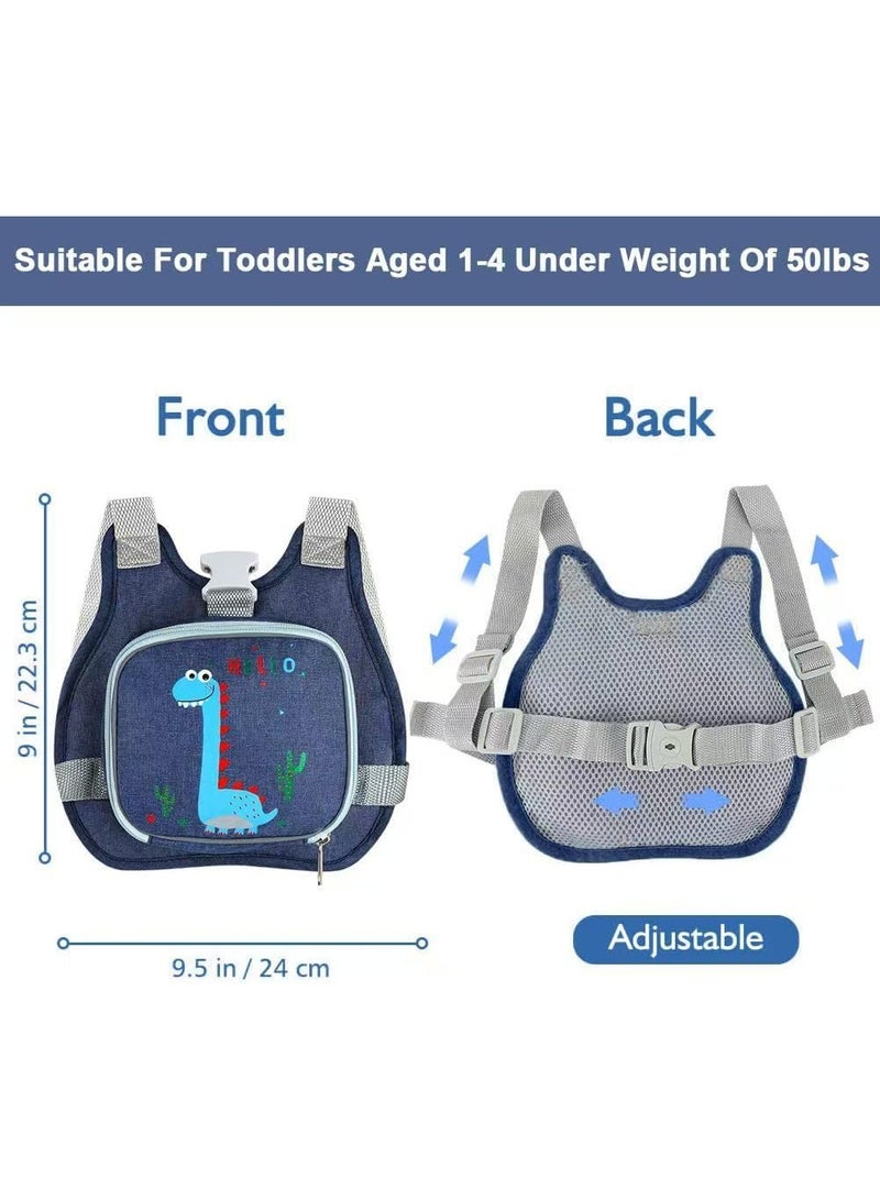 Sylqvxh 3Pcs Toddler Harness Leash Baby Anti Lost Wrist Link, Cute Dinosaur Child Safety Harness Tether, Kids Walking Wristband Assistant Strap Belt for Parent Boys Outdoor Activity (Blue) - Image 3