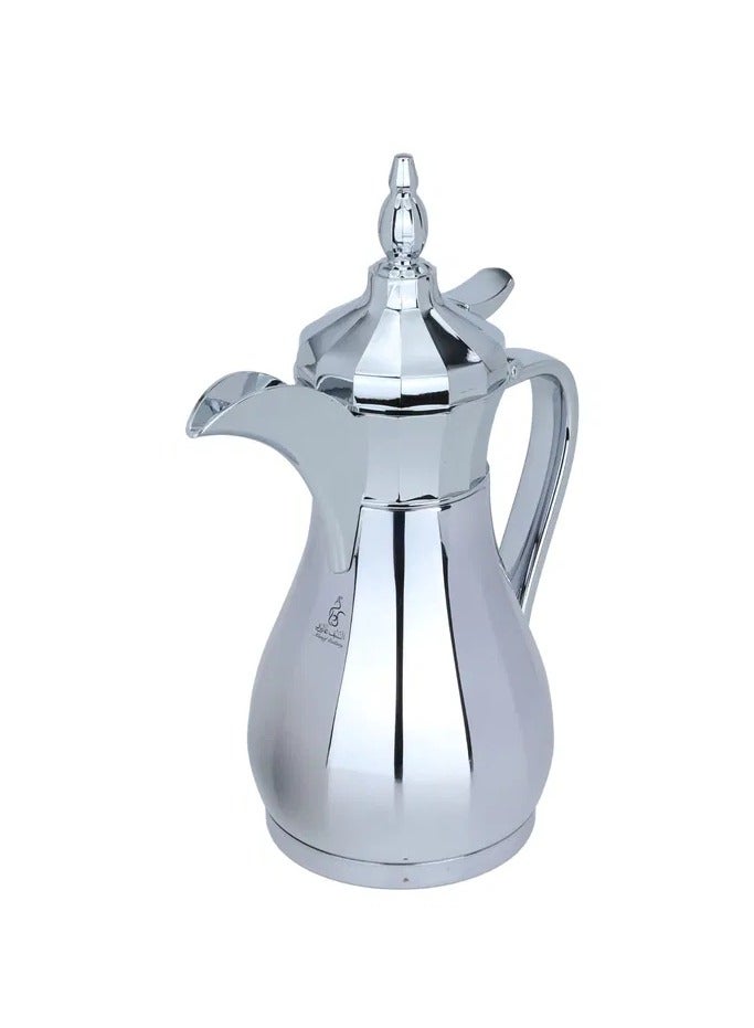 Alsaif Gallery Al Saif Gallery Suleiman Thermos Dallah shape 1 liter, steel inner container, steel outer shell - silver - Image 2