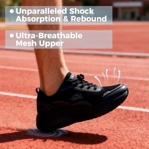 IIV Men's Orthotic Walking Shoes with Arch Support for Plantar Fasciitis & Flat Feet | Shock Absorbing Work Sneakers for Knee, Heel, Ankle Pain Relief & Daily Comfort Black - Image 5