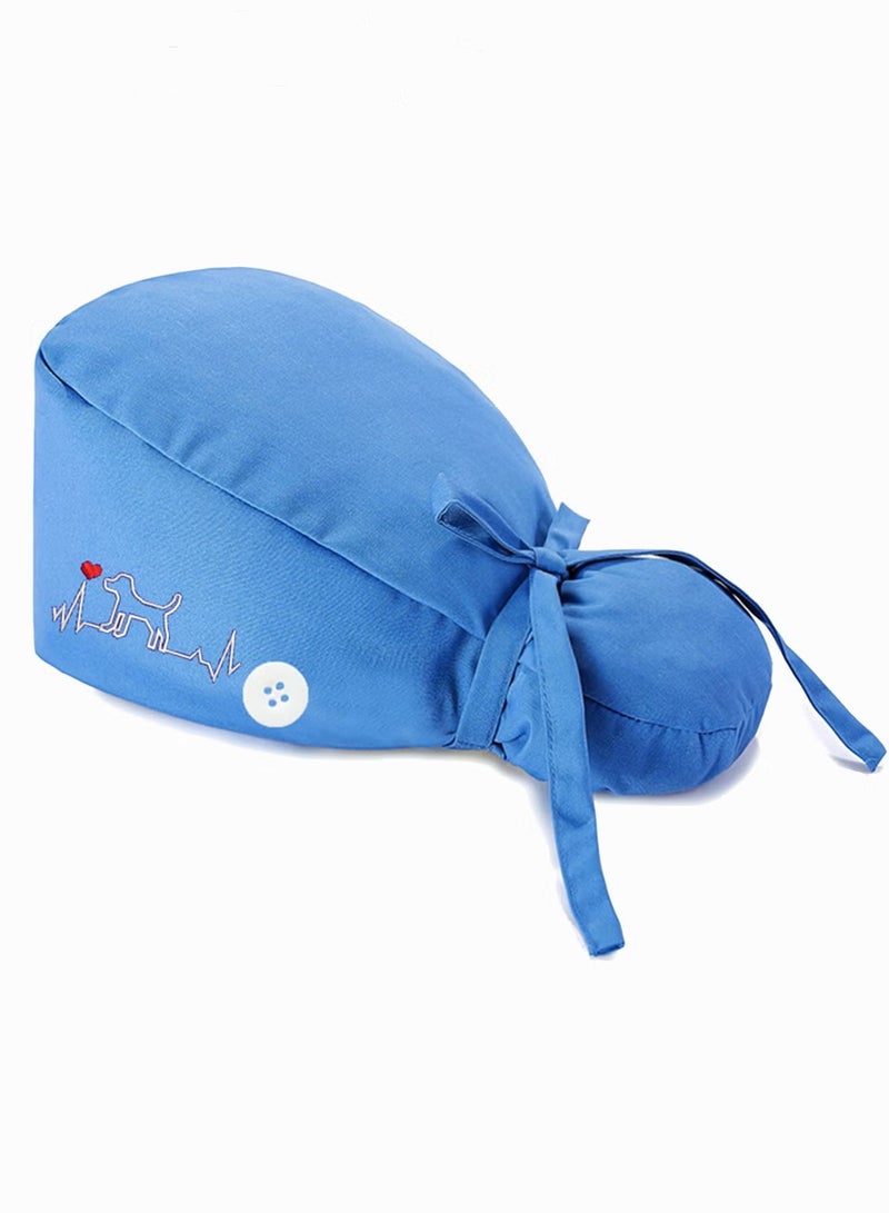 Pack of 3 Surgical Caps for Female and Male  Cotton Nursing Cap  Working Cap,Adjustable Cotton Working Hats Sweatband Cotton Ponytail Holder  Long Hair Head Covers Hair Caps Nurse Hat with Buttons