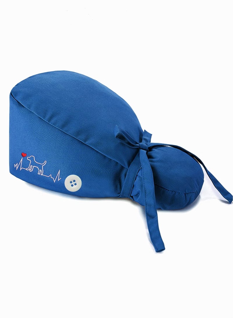 Pack of 3 Surgical Caps for Female and Male  Cotton Nursing Cap  Working Cap,Adjustable Cotton Working Hats Sweatband Cotton Ponytail Holder  Long Hair Head Covers Hair Caps Nurse Hat with Buttons