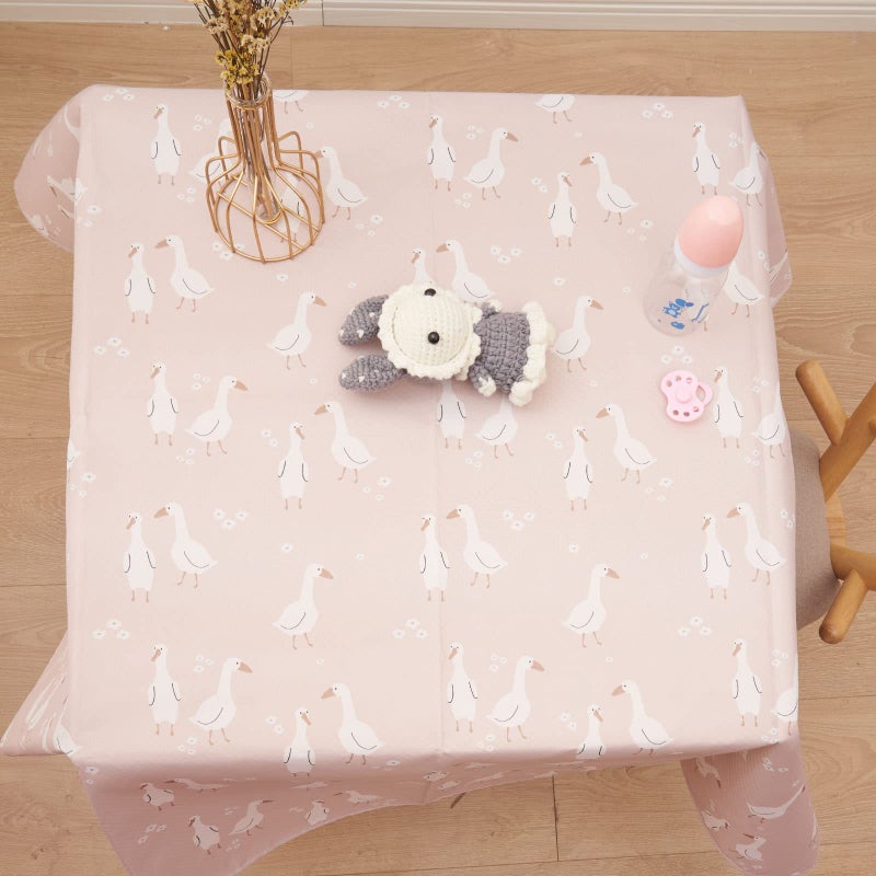 CoolaPeach Splat Mat for Under High Chair/Arts/Crafts, Washable Baby Spill Mat Waterproof Non-Slip Floor Splash Mat, Portable Baby Play Mat and Table Cloth (Goose, 43"x 43") - Image 4