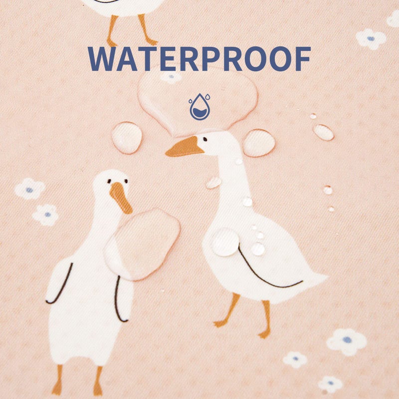 CoolaPeach Splat Mat for Under High Chair/Arts/Crafts, Washable Baby Spill Mat Waterproof Non-Slip Floor Splash Mat, Portable Baby Play Mat and Table Cloth (Goose, 43"x 43") - Image 5