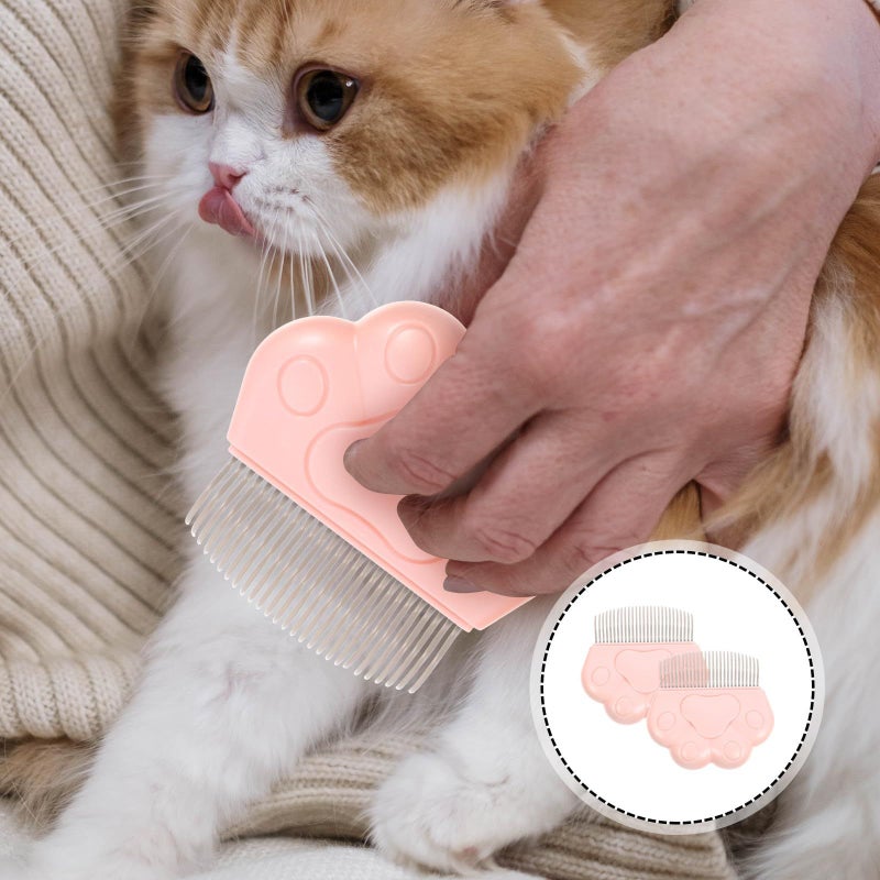 2Pcs Pet Grooming Brush and Comb Set for Cats Dogs Hair Removal Detangling Massage Tool - Image 5