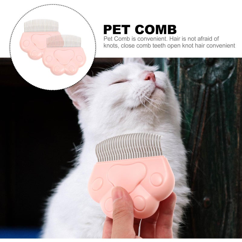 2Pcs Pet Grooming Brush and Comb Set for Cats Dogs Hair Removal Detangling Massage Tool - Image 3