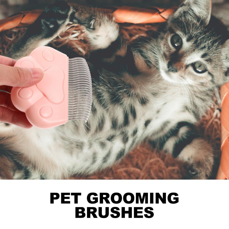 2Pcs Pet Grooming Brush and Comb Set for Cats Dogs Hair Removal Detangling Massage Tool - Image 4